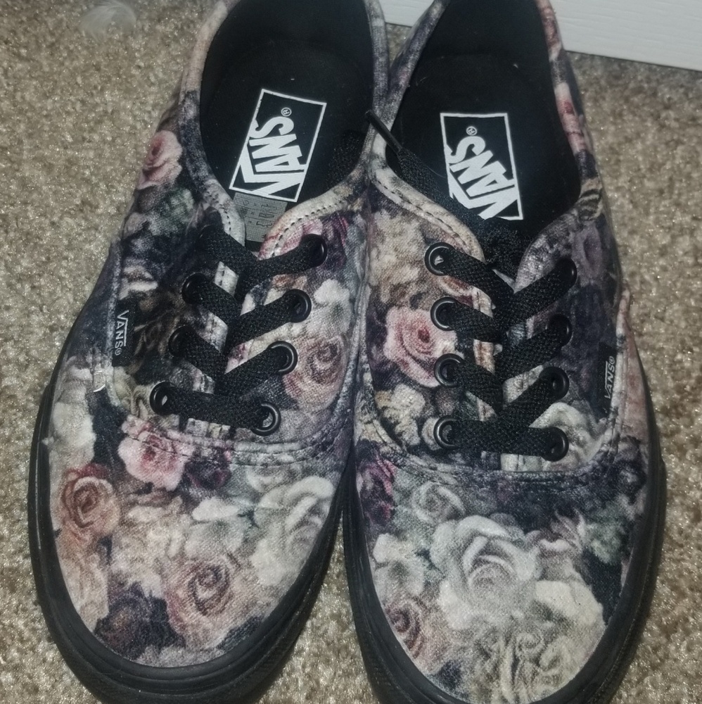 Rose print vans